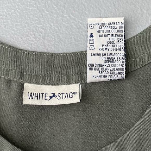 White Stag Jumper Dress Size L Sage Green Minimalist Lagenlook Modest Country - Picture 6 of 10